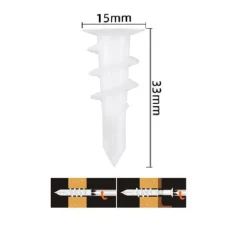 SET 15 PEZZI TASSELLI IN PLASTICA TASSELLO FISCHER FISSAGGIO VITI 15X33MM 57180