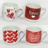 SET 2 PEZZI TAZZINE TAZZINA CAFFE' CON CUORI IDEA REGALO SAN VALENTINO 7X5X5.5CM