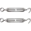 SET 2 PEZZI TENDITORE A VITE CON GANCIO ED OCCHIELLO ACCIAIO 6MM