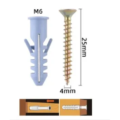 SET 24 PEZZI VITI VITE 4 X 25 MM + TASSELLI CON ALETTE TASSELLO M6 FISCHER 57204