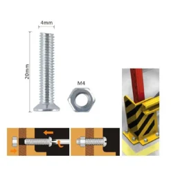 SET 24 PEZZI VITI VITE A TESTA A CROCE PIATTA 4X20MM CON DADO ESAGONALE M4 90935