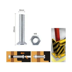 SET 5 PEZZI VITI VITE A TESTA A CROCE PIATTA 8X20 MM CON DADO ESAGONALE M8 90947