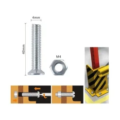 SET 10 PEZZI VITI VITE TESTA A CROCE PIATTA 5X40 MM CON DADO ESAGONALE M5 90941