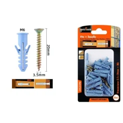 SET 30 PEZZI VITI VITE 3.5X20 MM + TASSELLI CON ALETTE TASSELLO M6 FISCHER 57207