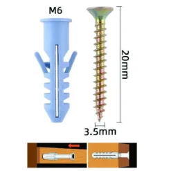 SET 30 PEZZI VITI VITE 3.5X20 MM + TASSELLI CON ALETTE TASSELLO M6 FISCHER 57207