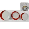 SET 18 PIATTI DI CERAMICA PIANI FONDI FRUTTA PIATTO DA PORTATA LINEA LUNA ROSSA