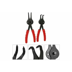 SET 12 PINZE PER ANELLI ELASTICI INTERNI ESTERNI REVERSIBILE 45° A 90° 07209