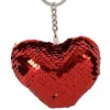 SET 2 PORTACHIAVI CUORE PAILLETTES BICOLORE 7.5CM REGALO SAN VALENTINO 2 COL.ASS.