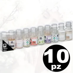 SET 10 PROFUMATORI AMBIENTE RICARICA OLIO PROFUMO 10ML ASSORTITI PER BRUCIATORE
