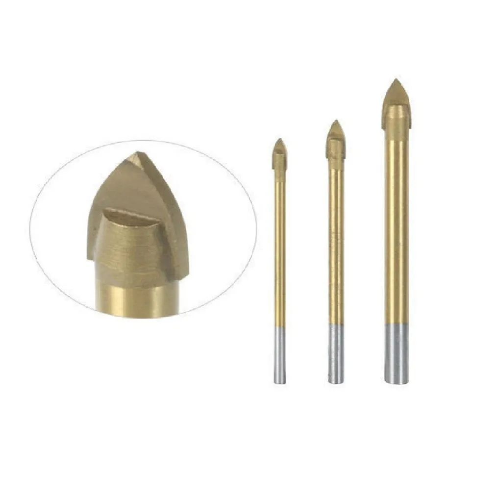 SET 3 PUNTE AD ALETTE PER VETRO E CERAMICA IN TITANIO PER TRAPANO RIBITECH