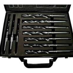 SET 10 PUNTE ELICOIDALE DA 14 A 23 MM FRESE FERRO LEGNO PER TRAPANO IN VALIGETTA