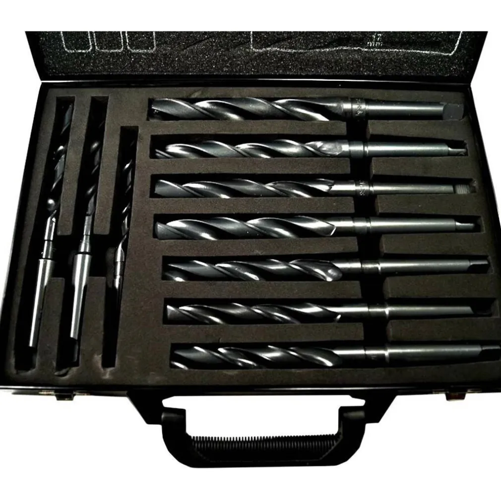 SET 10 PUNTE ELICOIDALE DA 14 A 23 MM FRESE FERRO LEGNO PER TRAPANO IN VALIGETTA