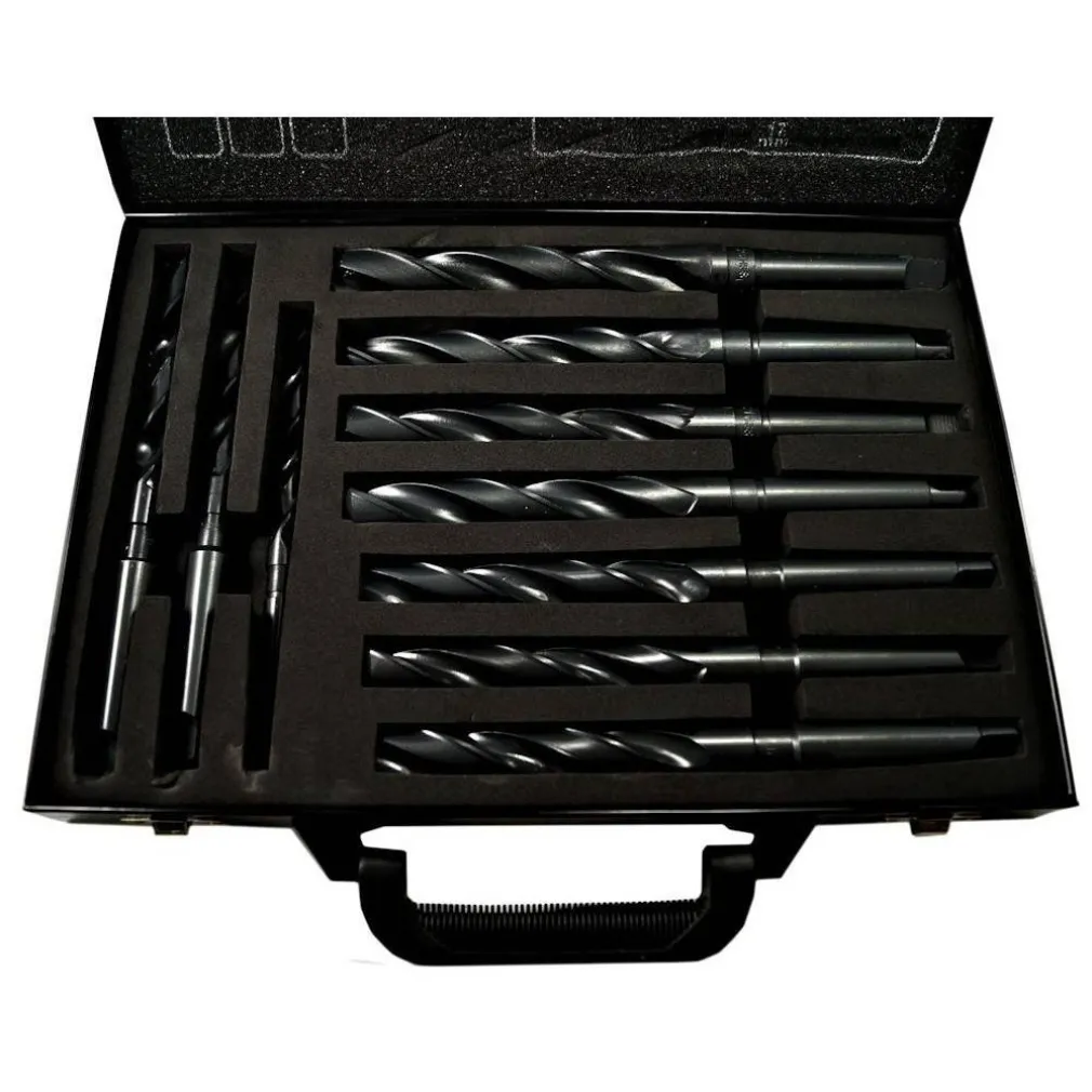 SET 10 PUNTE ELICOIDALE DA 14 A 23 MM FRESE FERRO LEGNO PER TRAPANO IN VALIGETTA