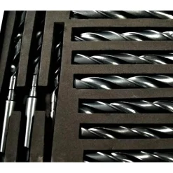 SET 10 PUNTE ELICOIDALE DA 14 A 23 MM FRESE FERRO LEGNO PER TRAPANO IN VALIGETTA