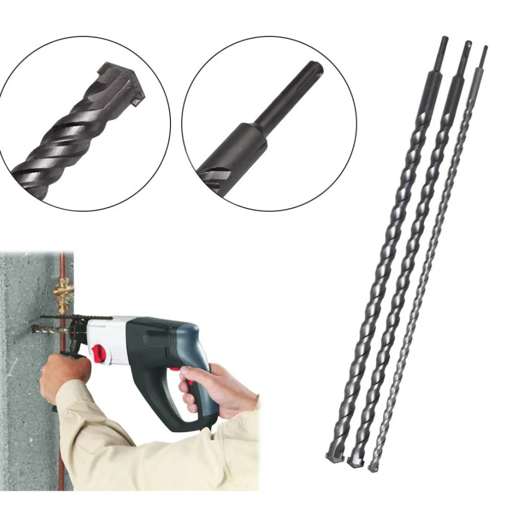 SET 3 PUNTE GIGANTI LUNGHEZZA 1 METRO SDS PLUS PER MURO CEMENTO CALCESTRUZZO