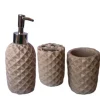 SET 3 PZ ACCESSORI BAGNO DISPENSER BICCHIERE PORTA SPAZZOLINO IN RESINA
