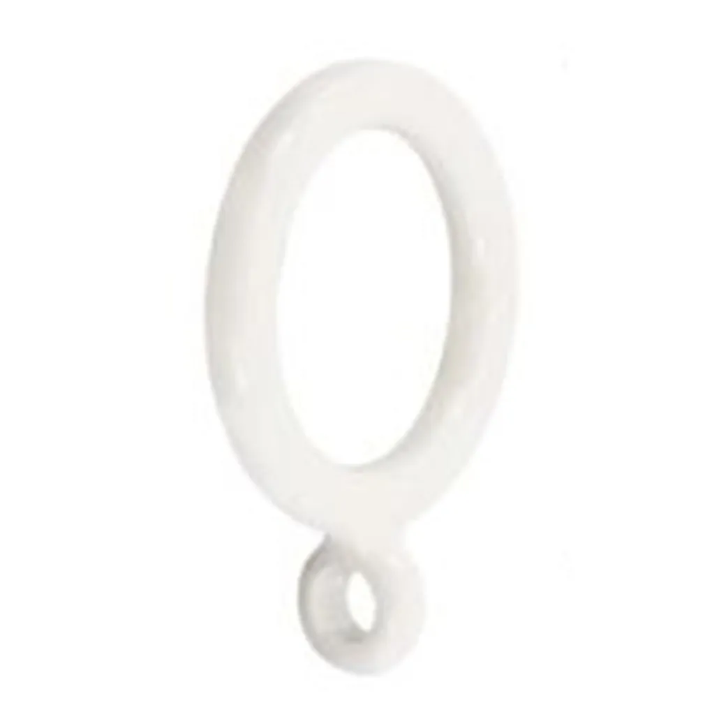 SET 9 PZ ANELLI GANCIO AD ANELLO PER TENDE IN PLASTICA DA 35 MM BIANCO TONDI BAGNO 87353