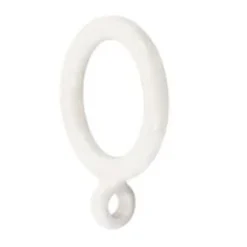 SET 8 PZ ANELLI GANCIO AD ANELLO PER TENDE IN PLASTICA DA 45 MM BIANCO TONDI BAGNO 87352