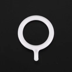 SET 8 PZ ANELLI GANCIO AD ANELLO PER TENDE IN PLASTICA DA 45 MM BIANCO TONDI BAGNO 87352