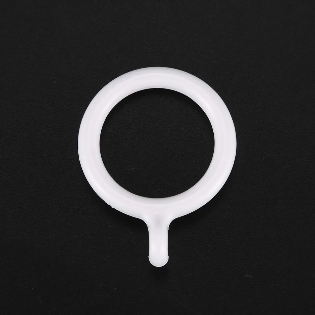 SET 8 PZ ANELLI GANCIO AD ANELLO PER TENDE IN PLASTICA DA 45 MM BIANCO TONDI BAGNO 87352