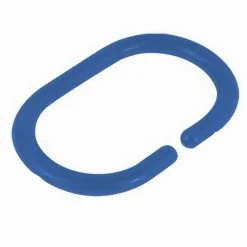 SET 12 PZ ANELLI GANCIO PER TENDA DA DOCCIA BOX BAGNO IN PLASTICA PP BLU 87240