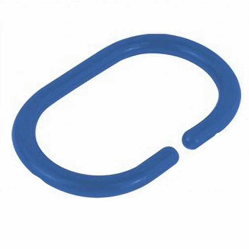 SET 12 PZ ANELLI GANCIO PER TENDA DA DOCCIA BOX BAGNO IN PLASTICA PP BLU 87240