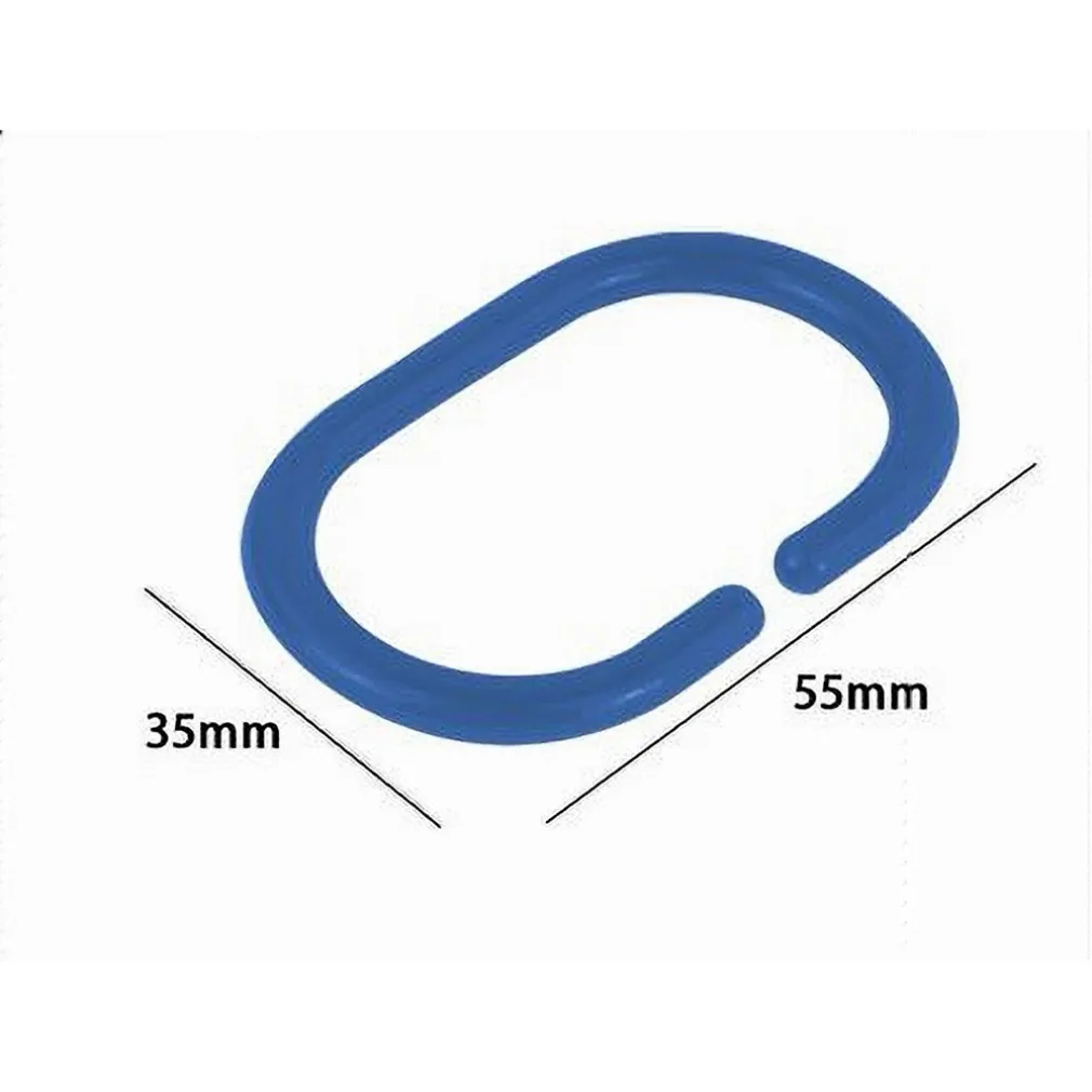 SET 12 PZ ANELLI GANCIO PER TENDA DA DOCCIA BOX BAGNO IN PLASTICA PP BLU 87240