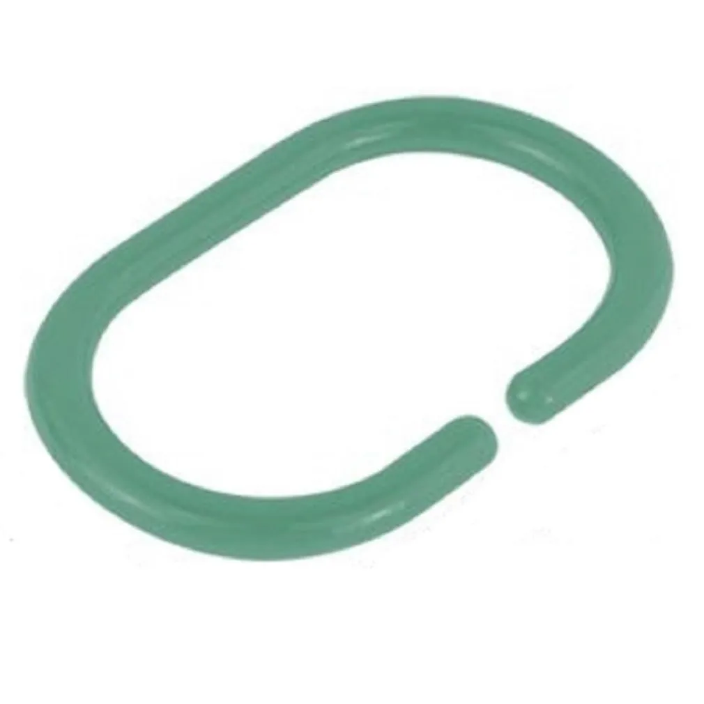 SET 12 PZ ANELLI GANCIO PER TENDA DA DOCCIA BOX BAGNO IN PLASTICA PP VERDE 87242