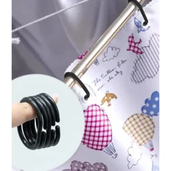 SET 12 PZ ANELLI GANCIO PER TENDA DA DOCCIA BOX BAGNO IN PLASTICA PP NERO 87239