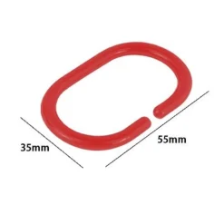 SET 12 PZ ANELLI GANCIO PER TENDA DA DOCCIA BOX BAGNO IN PLASTICA PP ROSSO 87241