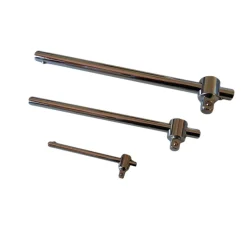 SET 3 PZ ASTA BARRA A T PER BUSSOLE TORX INNESTO 1/2" 3/8" 1/4" CROMO VANADIUM