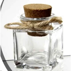 SET 48 PZ BARATTOLO BARATTOLINO TAPPO SUGHERO BOMBONIERA IN VETRO 4X5CM 715778