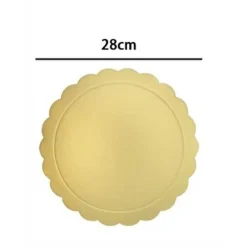 SET 2 PZ BASE PER TORTA ROTONDA PIATTO SOTTOTORTA DORATO 28CM CON BORDINO 31163