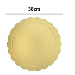 SET 2 PZ BASE PER TORTA ROTONDA PIATTO SOTTOTORTA DORATO 38 CM CON BORDINO 31168