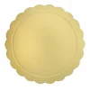 SET 2 PZ BASE PER TORTA ROTONDA PIATTO SOTTOTORTA DORATO 34 CM CON BORDINO 31166