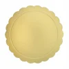 SET 3 PZ BASE PER TORTA ROTONDA PIATTO SOTTOTORTA DORATO 24 CM CON BORDINO 31161