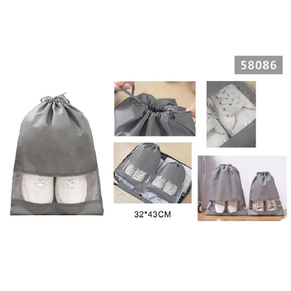 SET 2 PZ BORSA SACCHI SACCA PORTA SCARPE PORTASCARPE VIAGGIO SPORT 32X43CM 58086