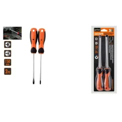 SET 2 PZ CACCIAVITE GIRAVITI CON PUNTA MAGNETICA A TAGLIO E A CROCE 150 MM 97210