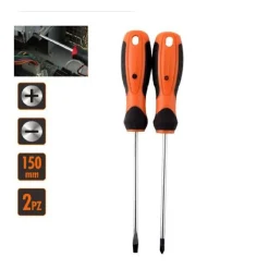 SET 2 PZ CACCIAVITE GIRAVITI CON PUNTA MAGNETICA A TAGLIO E A CROCE 150 MM 97210