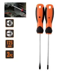 SET 2 PZ CACCIAVITE GIRAVITI CON PUNTA MAGNETICA A TAGLIO E A CROCE 125MM 97199