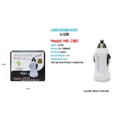 SET 56 PZ CARICATORE USB AUTO PRESA UNIVERSALE ACCENDISIGARI 5V-1000MA MA-C001