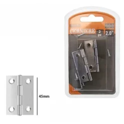 SET 2 PZ CERNIERE PER PORTE MOBILI ARMADI SPORTELLI ANTE 45 MM SILVER VITI 69032