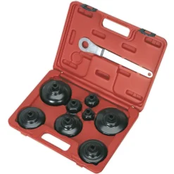 SET 9 PZ CHIAVI A TAZZA PER FILTRO OLIO AUTO CON CHIAVE SMONTAGGIO MONTAGGIO