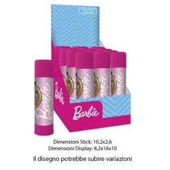 SET 12 PZ COLLA STICK DA 25GR GRAFICA BARBIE PER SCUOLA REGALI FESTE BAMBINE 966773