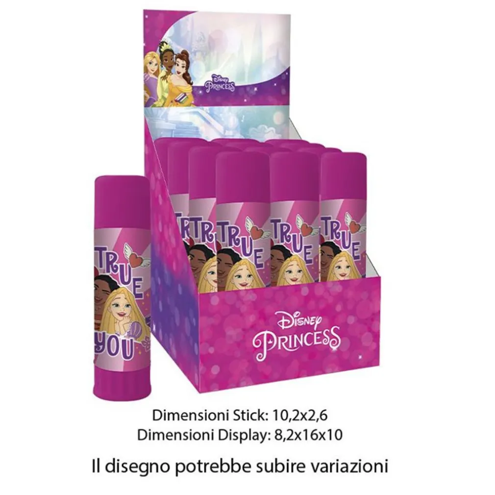SET 12 PZ COLLA STICK DA 25GR GRAFICA PRINCIPESSE PER SCUOLA REGALI FESTE BAMBINE 964540