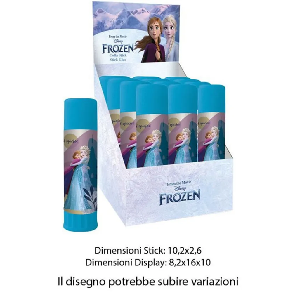 SET 12 PZ COLLA STICK DA 25GR GRAFICA FROZEN PER SCUOLA REGALI FESTE BAMBINE 964571
