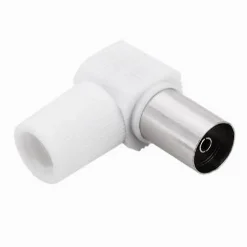 SET 2 PZ CONNETTORE ANTENNA TV ANGOLATO 90° FEMMINA ADATTATORE PER CAVO TV C-088