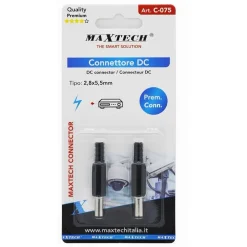 SET 2 PZ CONNETTORE DC 2,8X5,5MM ALIMENTAZIONE SPINA DRITTO PER TELECAMERA C-075