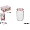 SET 12 PZ CONTENITORE BARATTOLO IN VETRO CON COPERCHIO BARATTOLINI 300ML 114653