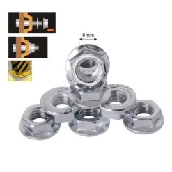 SET 25 PZ DADO ESAGONALE FLANGIATO DADI DI SERRAGGIO M6 BULLONI VITE 6MM 94923